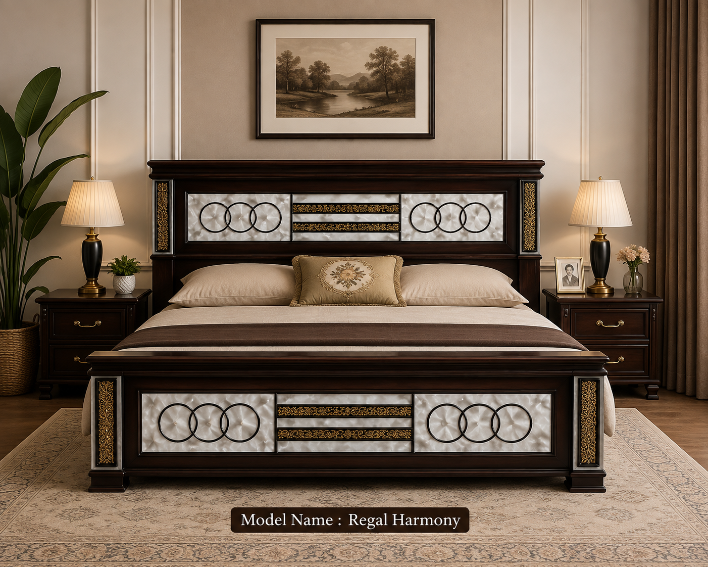 Regal Harmony Acacia Wood Cot + FREE Mattress
