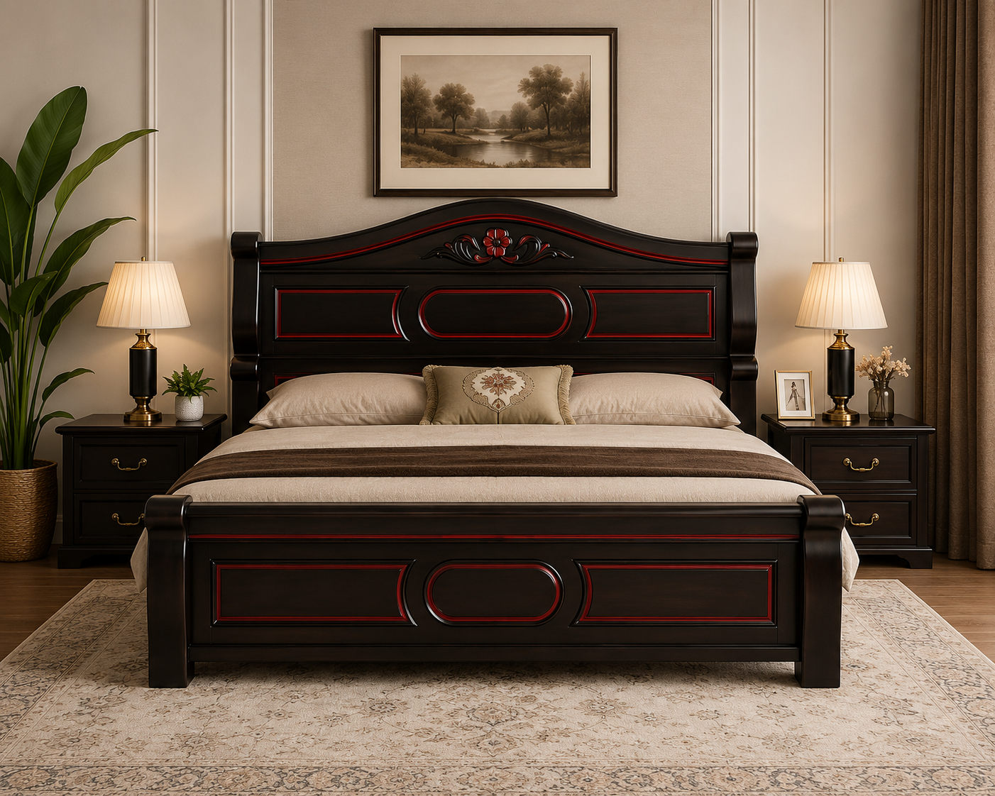 Royal Classic Acacia Wood Cot + FREE Mattress